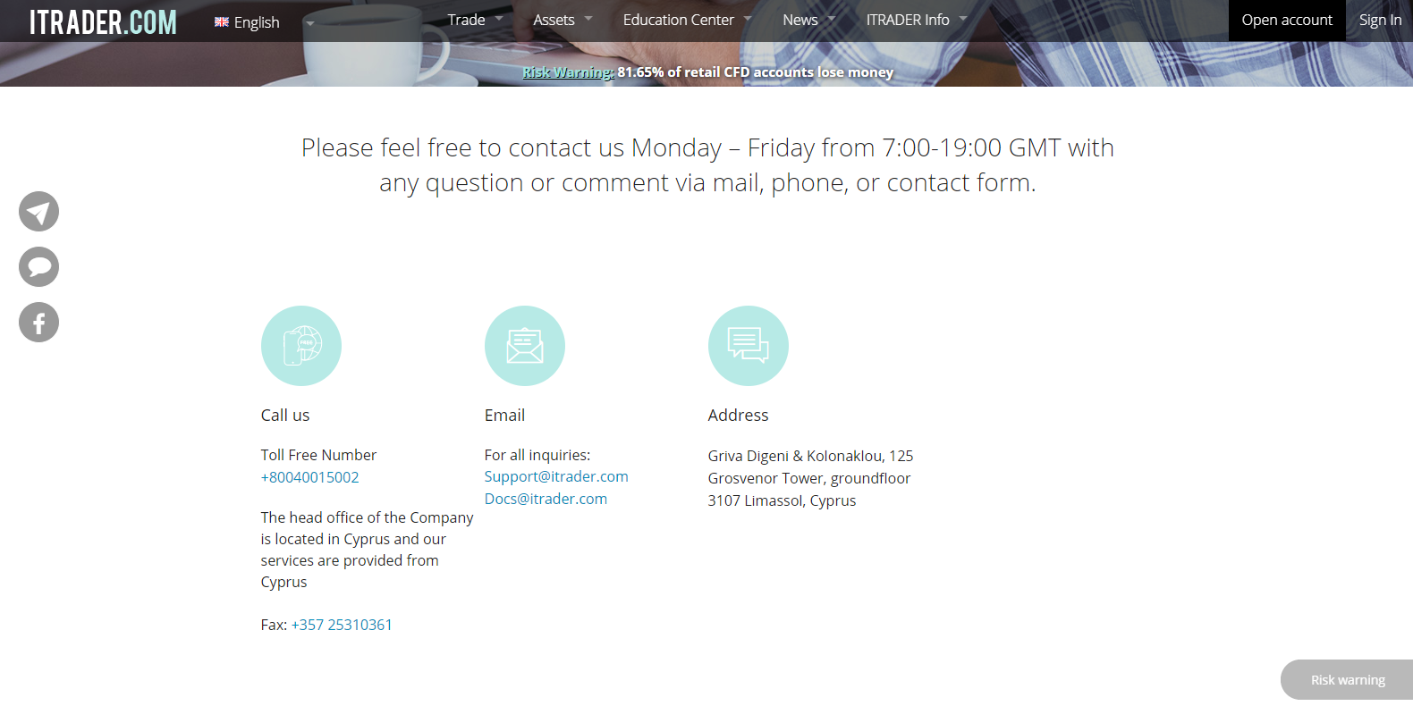 ITRADER support section ITRADER support section